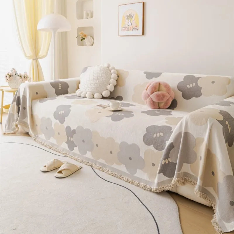 Sofa Covers Chenille Flower Sofa Mats Throw Blankets 2025 All-season Camping Picnic Blanket Cover Sofa Cover housses de canapé